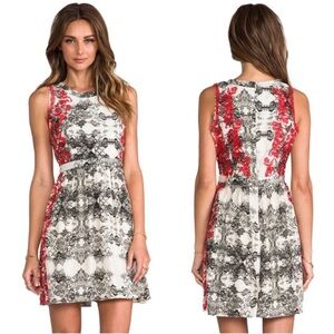 Parker Embroidered Ancho Sleeveless Mini Dress in Poinsetta Red Size Small